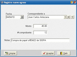 cChic - Registro de egreso cChic - Registro de egreso