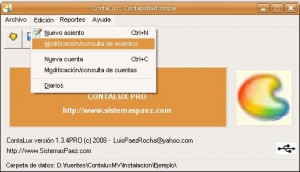 ContaluxPro - Menu edicion ContaluxPro - Menu edicion