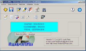 Pantalla inicial de ControlWin7