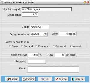 PrestacobPro - Nuevo desembolso PrestacobPro - Nuevo desembolso