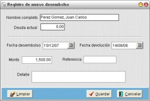 Prestacob - Registro nuevo desembolso Prestacob - Registro nuevo desembolso