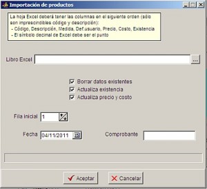 Secop PRO: Ventana de importacion de Excel Secop PRO: Ventana de importacion de Excel