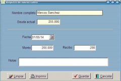 Registro de cobro