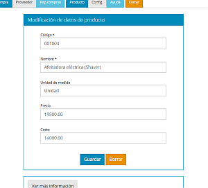 Ficha de productos
